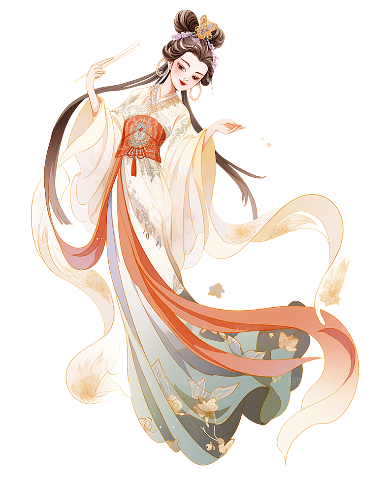 中秋节嫦娥奔月插画元素