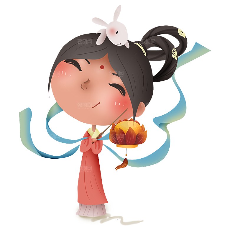 中秋节嫦娥奔月插画元素