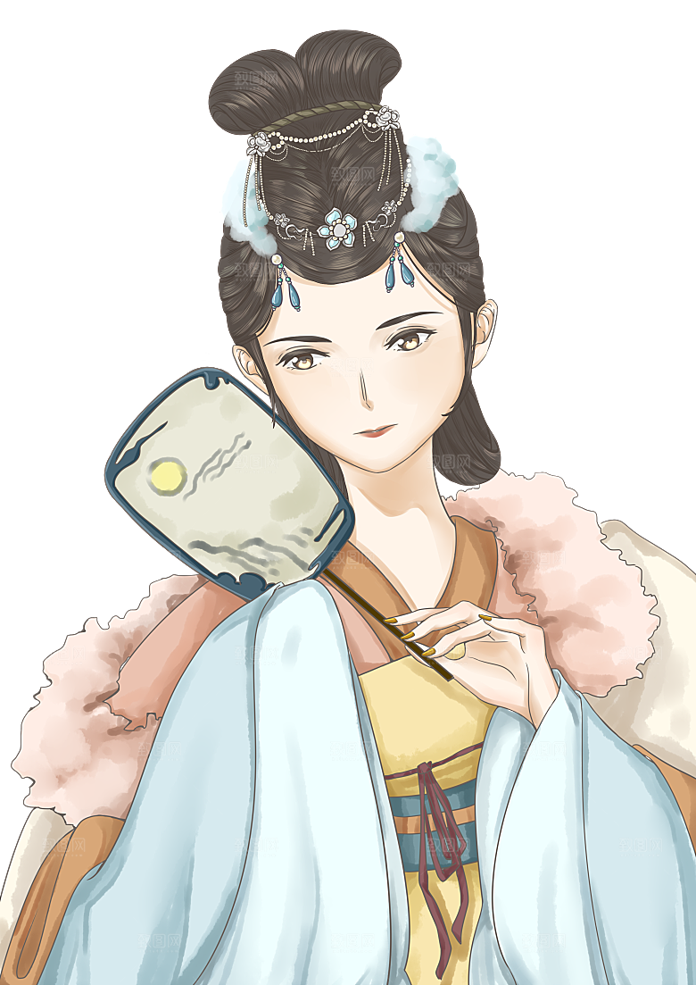中秋节嫦娥奔月插画元素