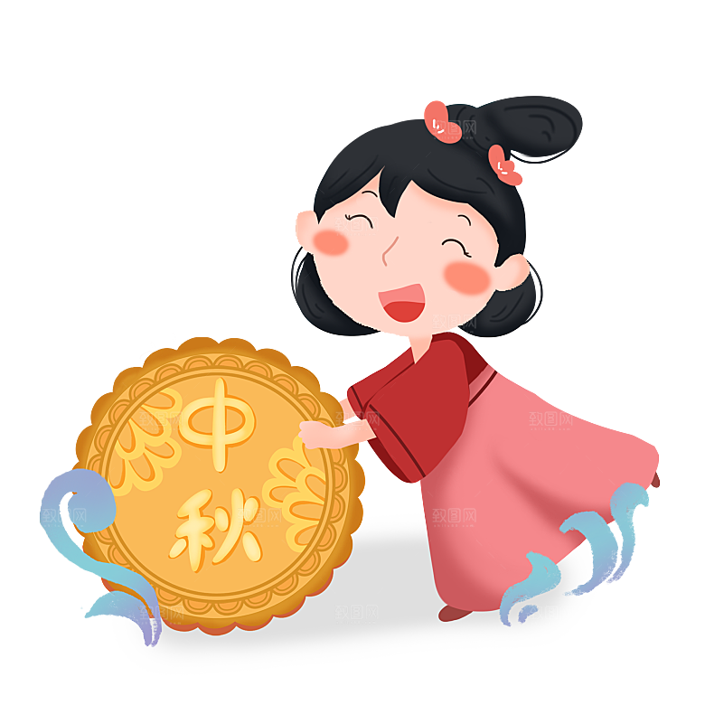 中秋节嫦娥奔月插画元素