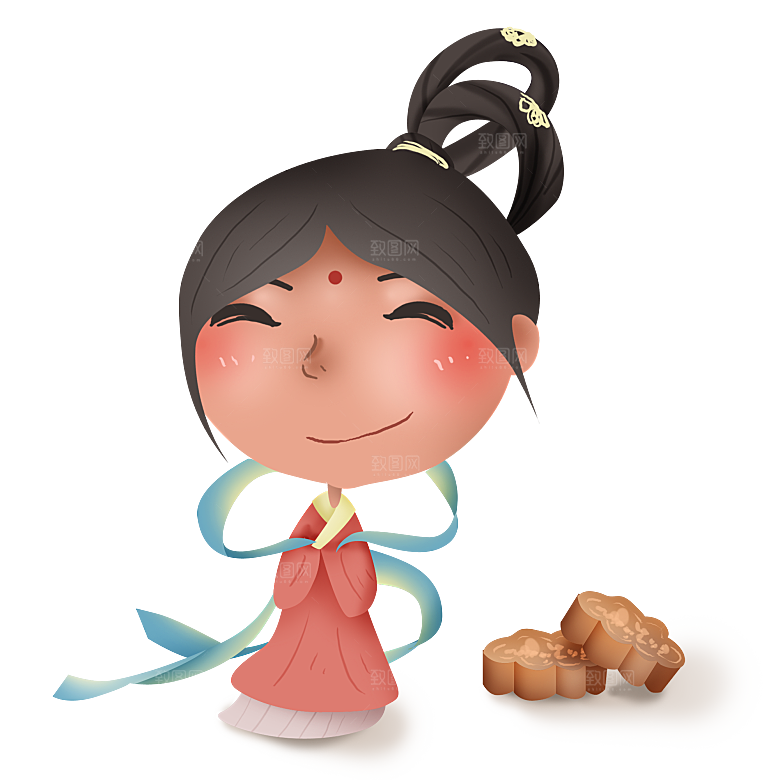 中秋节嫦娥奔月插画元素