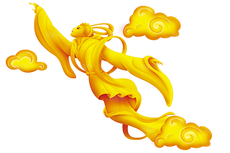简约大气中秋节嫦娥奔月插画素材
