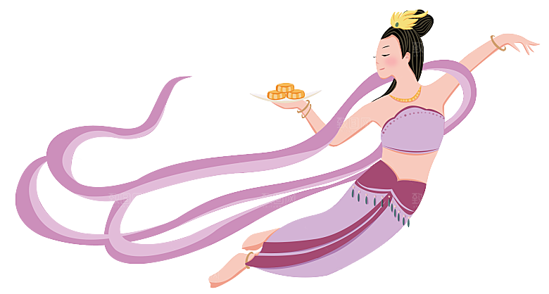 中秋节嫦娥奔月插画元素