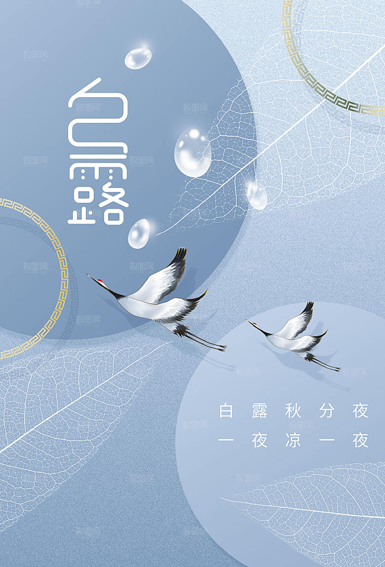 白露节气二十四节气海报