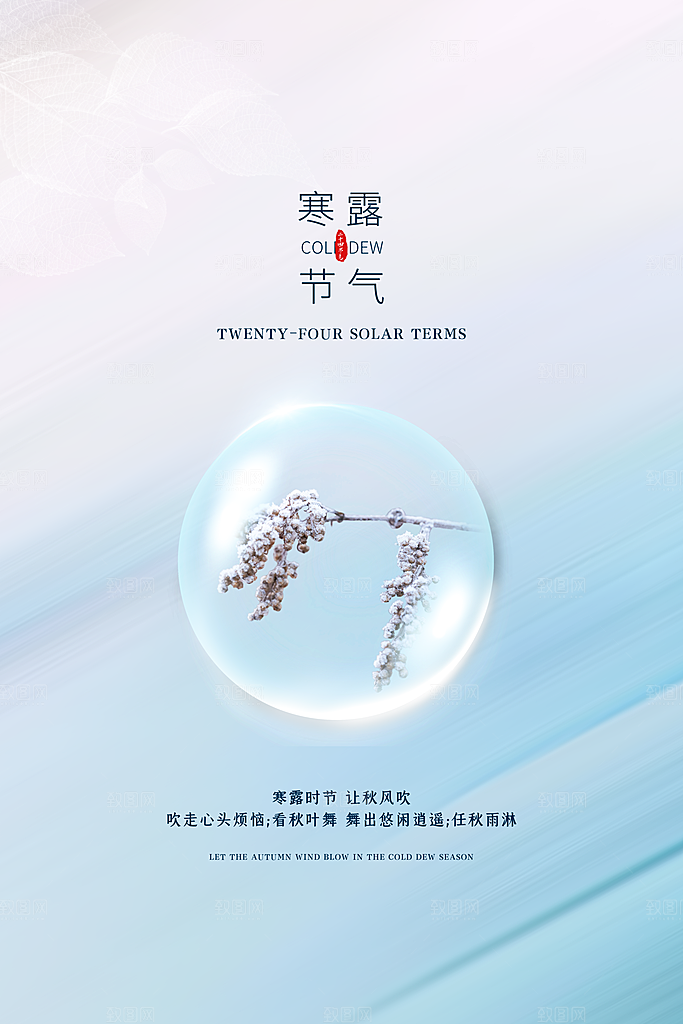 简约大气寒露节气海报