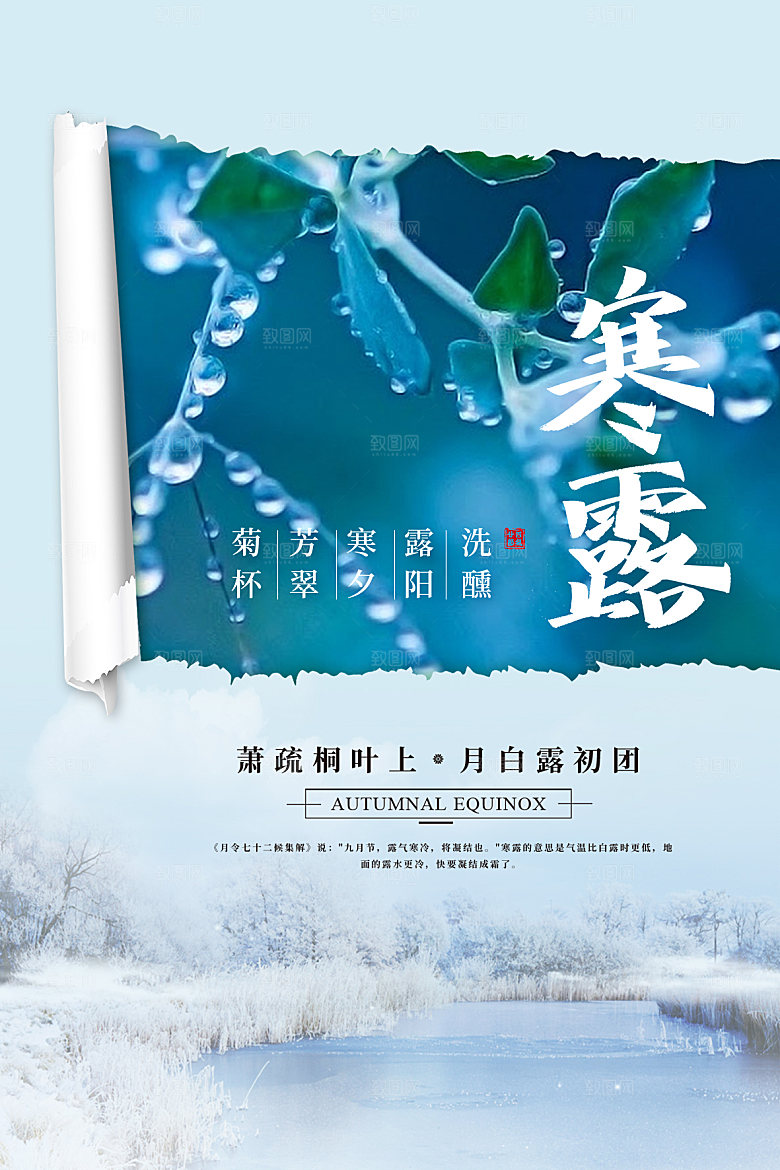 简约大气寒露节气海报