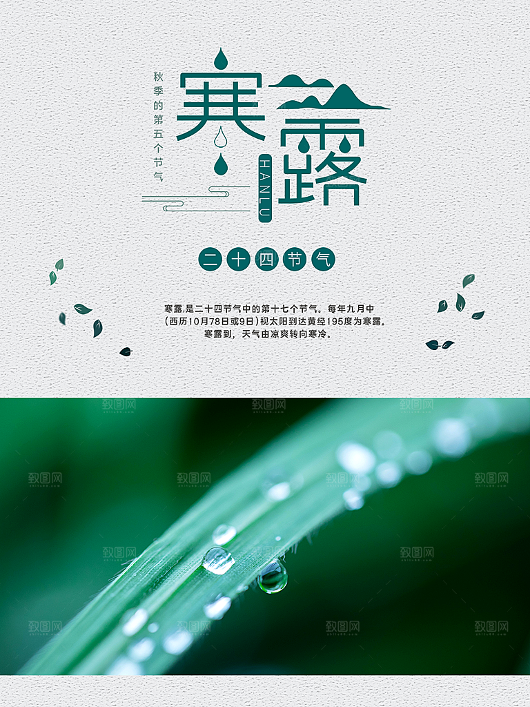 传统节气寒露海报模板