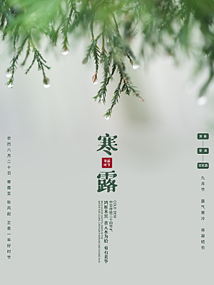 传统节气寒露海报模板