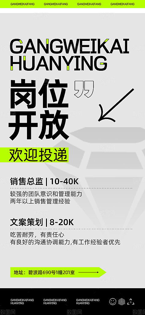 简约大气创意潮流招聘宣传海报