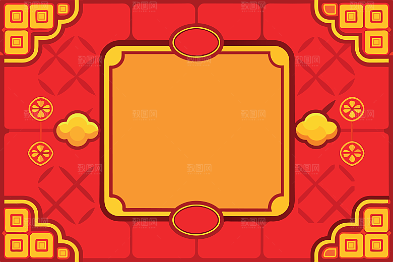 2025新年春节蛇年海报背景插画