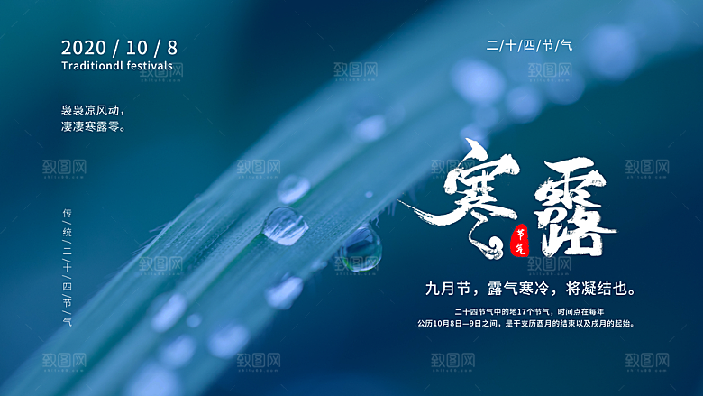 传统节气寒露海报模板