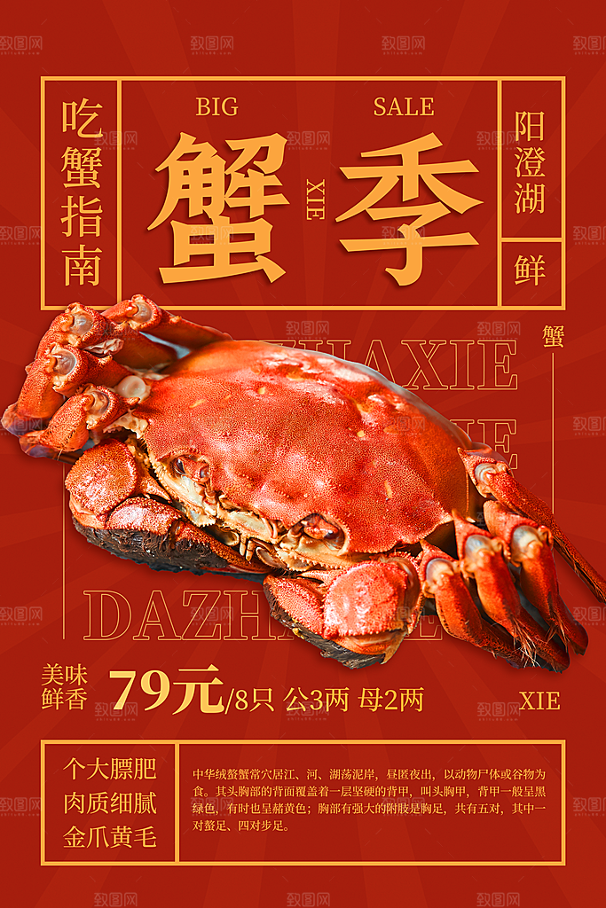 大闸蟹宣传海报设计素材