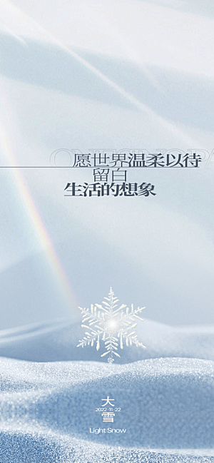 大雪节气简约大气海报