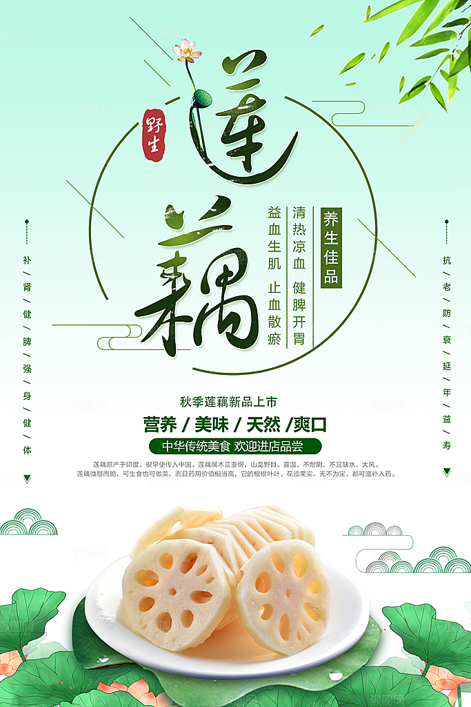 莲藕宣传海报设计素材