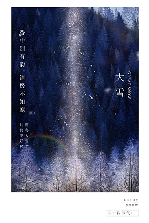 大雪节气简约大气海报
