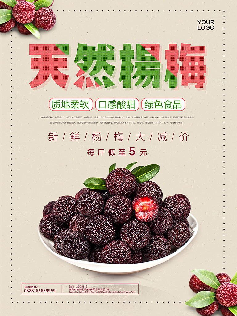 杨梅宣传海报设计素材