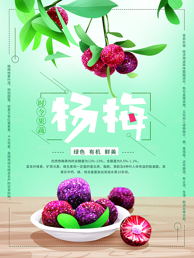 杨梅宣传海报设计素材
