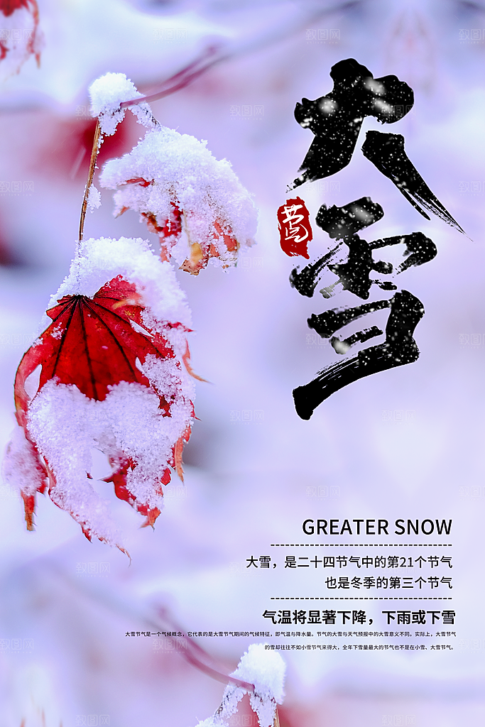 传统节气大雪海报模板