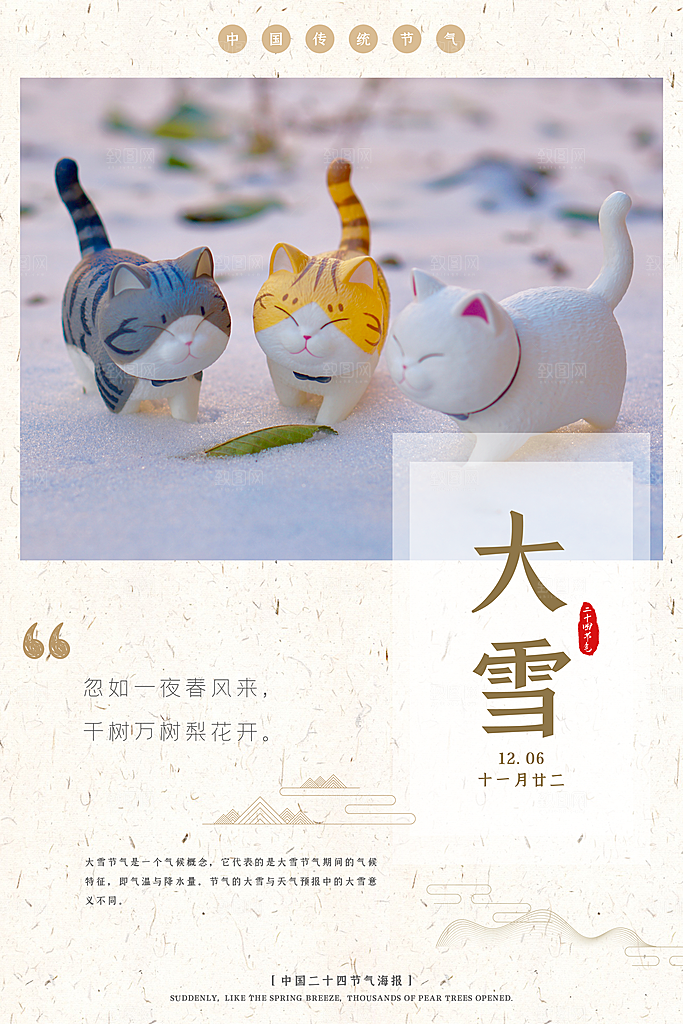 传统节气大雪海报模板