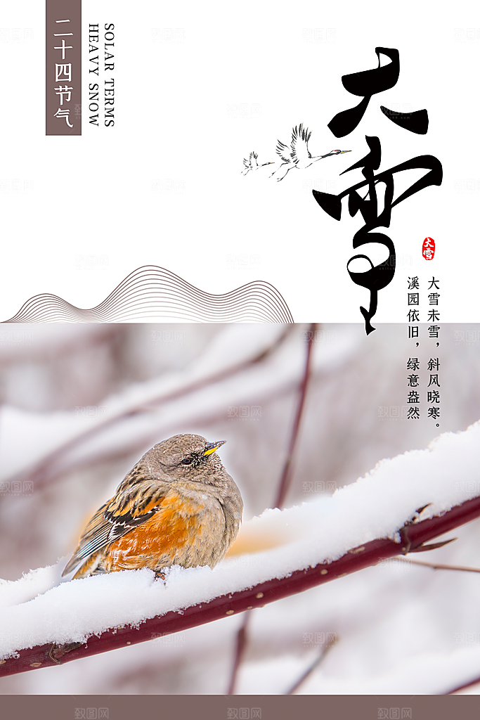 传统节气大雪海报模板
