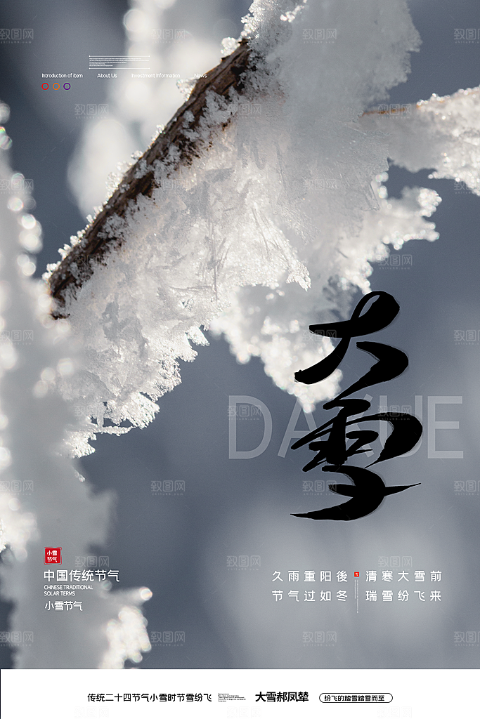 传统节气大雪海报模板