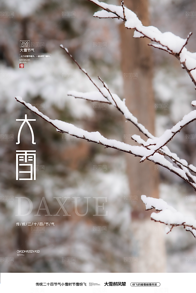 传统节气大雪海报模板