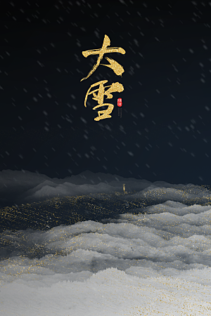 传统节气大雪海报模板