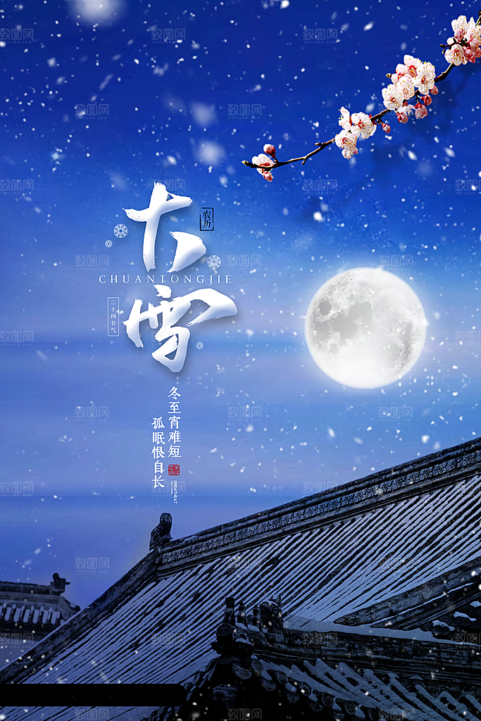 传统节气大雪海报模板
