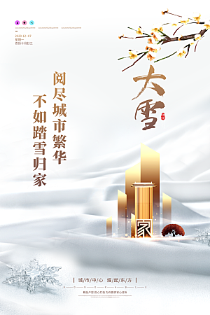 传统节气大雪海报模板