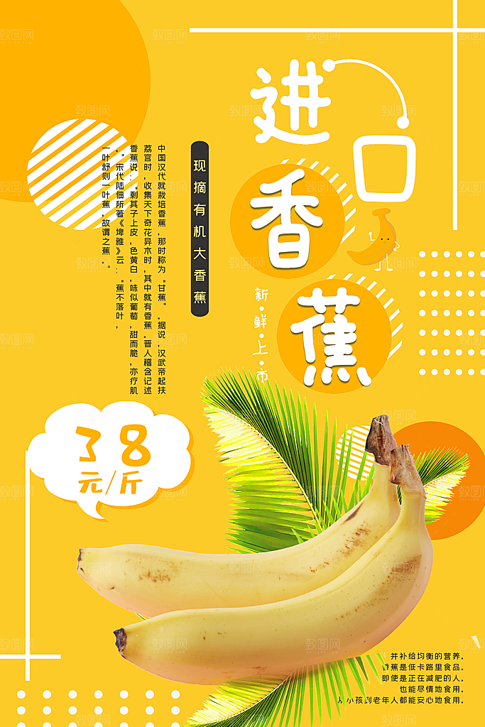 香蕉宣传海报展板设计素材