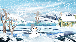 大雪节气简约大气海报