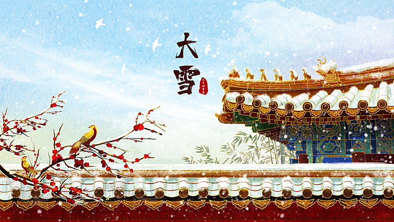 传统节气大雪海报模板