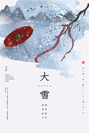 传统节气大雪海报模板