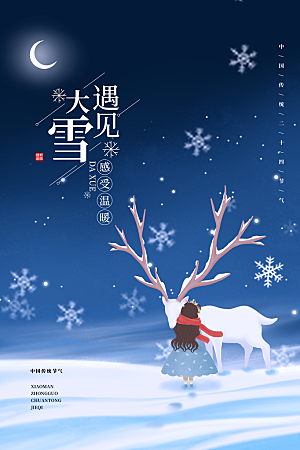 传统节气大雪海报模板
