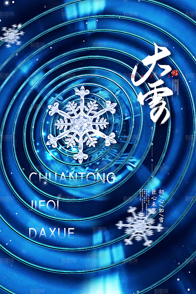大雪节气简约大气海报
