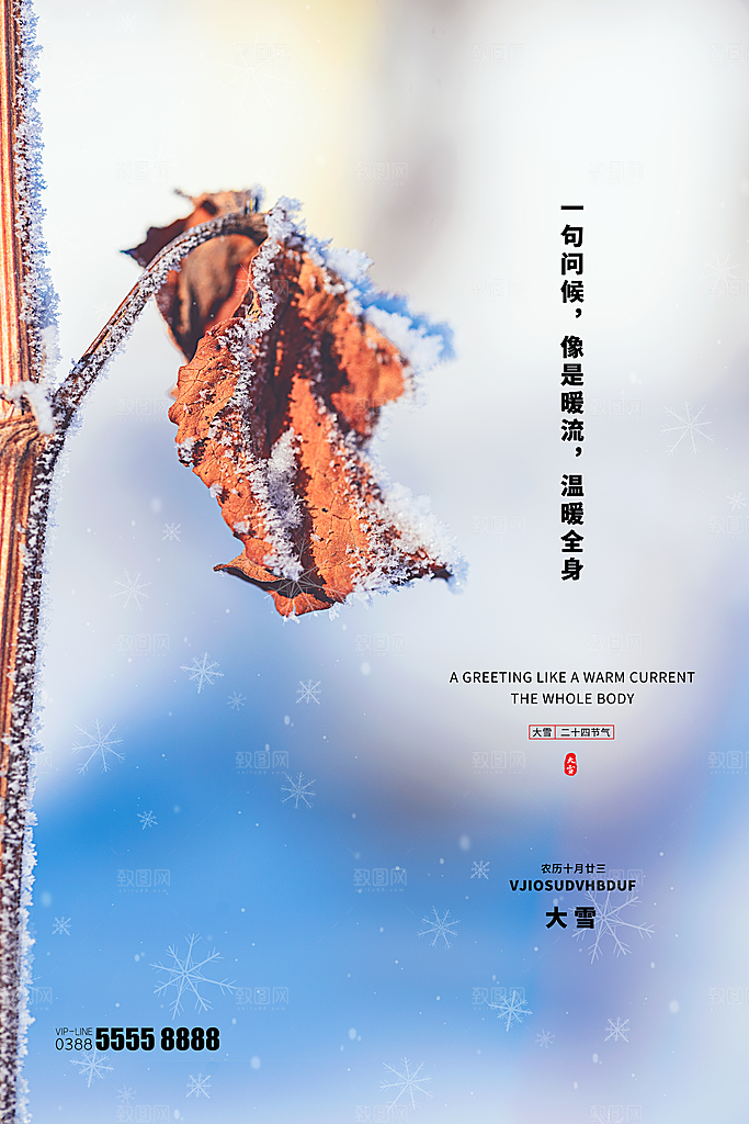 传统节气大雪海报模板