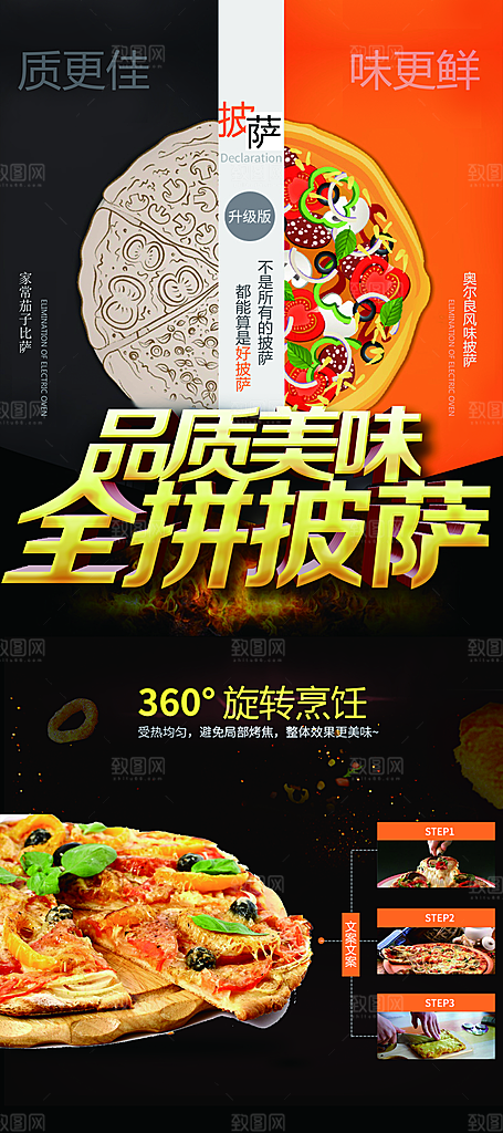 披萨宣传海报设计素材