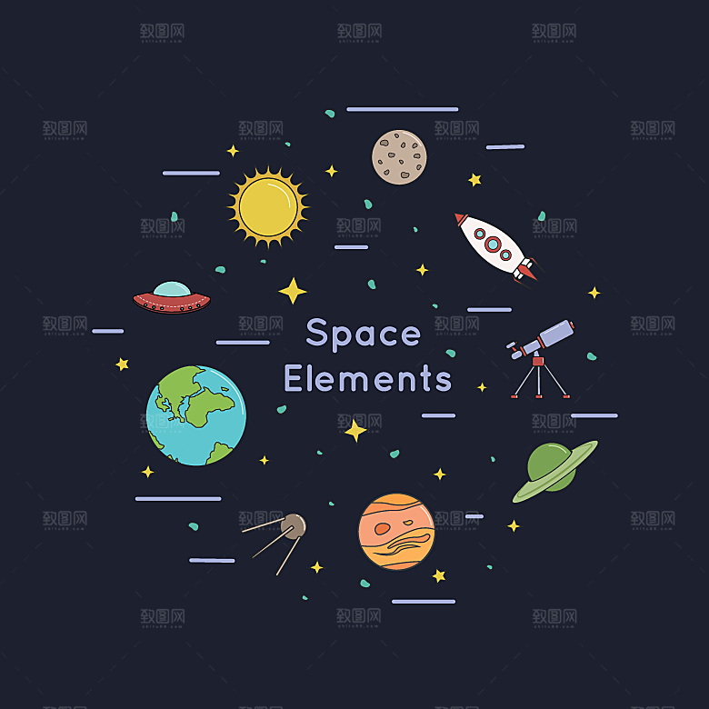 宇宙星空太空空间矢量素材