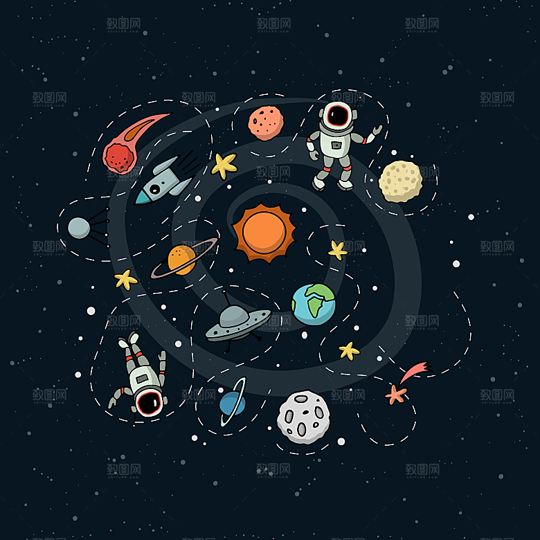 宇宙星空太空空间矢量素材