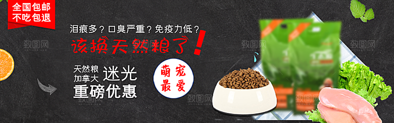 宠物用品电商海报淘宝网店banner素材