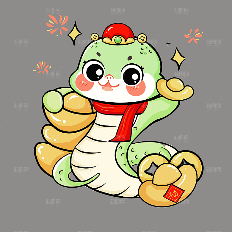 蛇年吉祥物蛇年IP卡通蛇