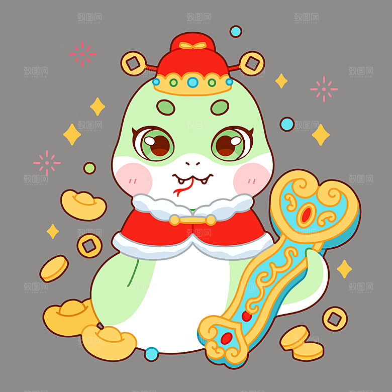 蛇年吉祥物蛇年IP卡通蛇