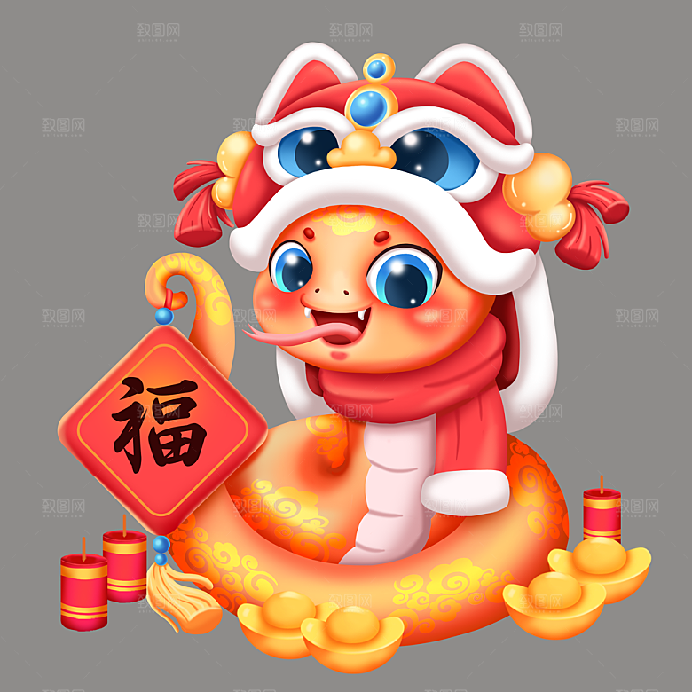 蛇年IP卡通蛇蛇年吉祥物