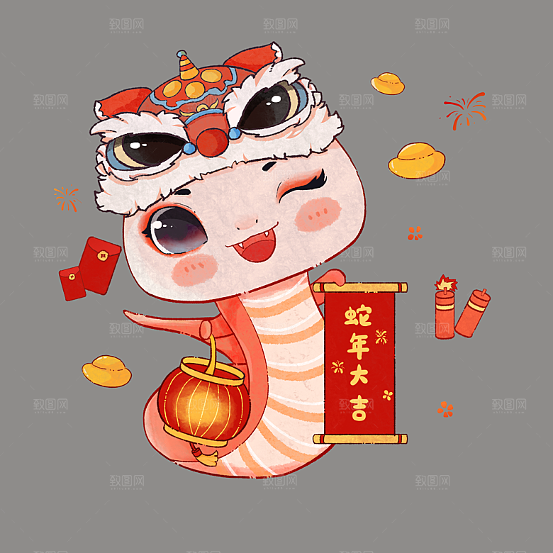 蛇年IP卡通蛇蛇年吉祥物