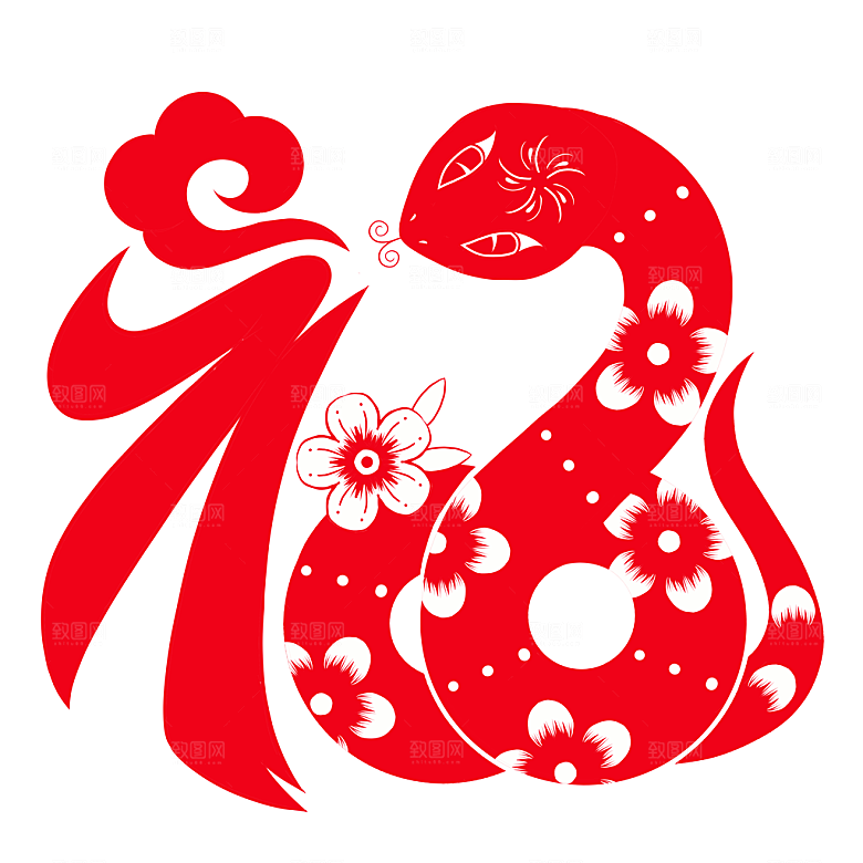 蛇年剪纸蛇年窗花蛇图案