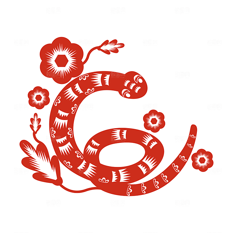 蛇年窗花蛇年剪纸蛇元素