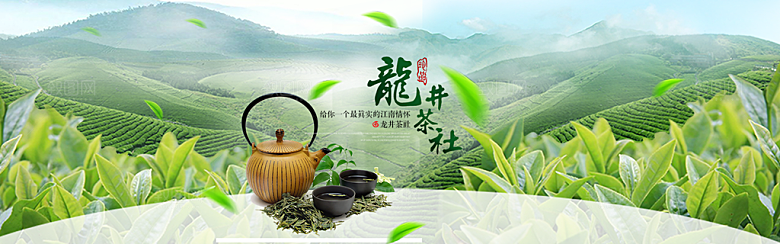 茶叶海报banner横幅设计