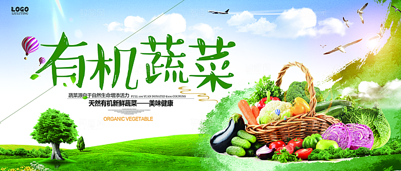 有机蔬菜宣传海报设计素材