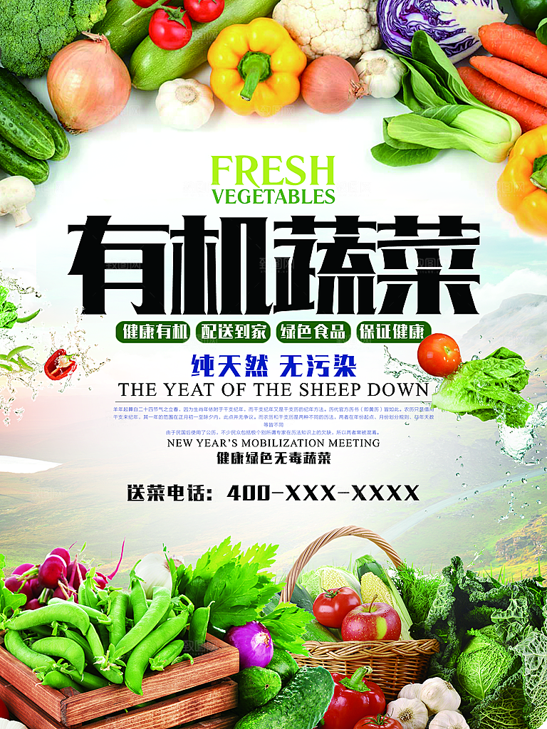 有机蔬菜宣传海报设计素材