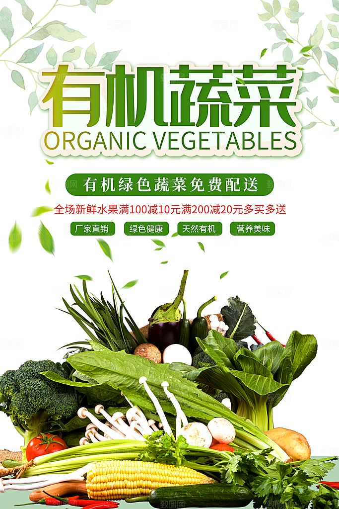 有机蔬菜宣传海报设计素材